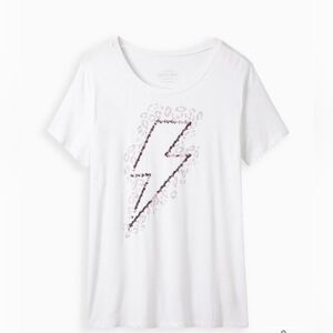 Torrid Super Soft Purple Leopard Sequin Lightening Bolt Perfect Tee Plus…
